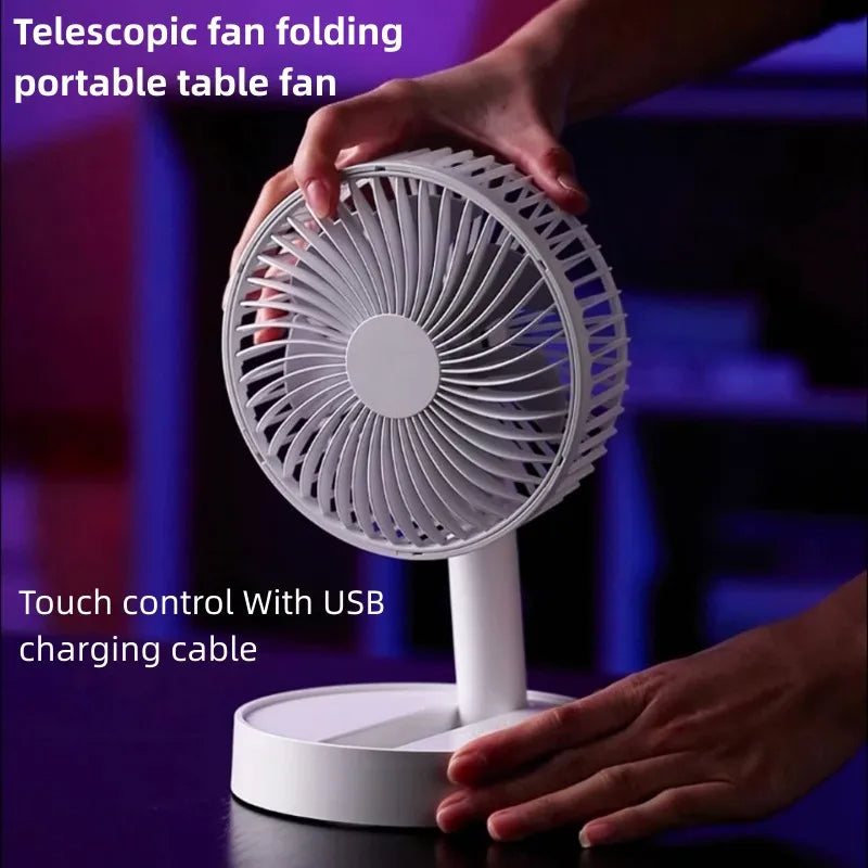 USB Foldable Fan with 4 Speeds & Timing,Battery Operated Mini Fan for Bedroom