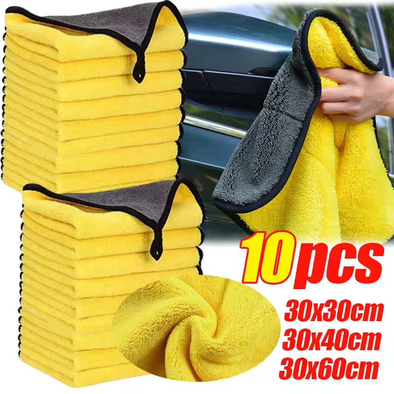 Car Wash Towels Cleaning Cloth Absorbent Dry Cloth General Purpose Microfiber Towel Thickened Yellow
