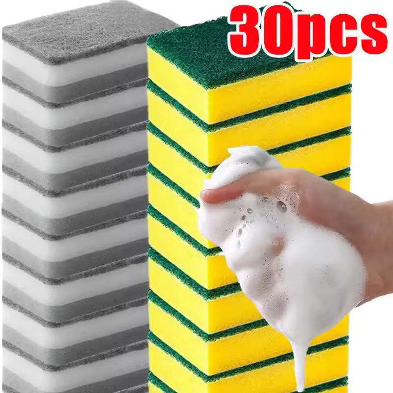 30/5pcs Magic Cleaning Sponges Double-sided Reusable