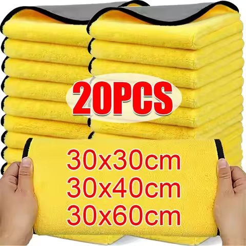 Car Wash Towels Cleaning Cloth Absorbent Dry Cloth General Purpose Microfiber Towel Thickened Yellow