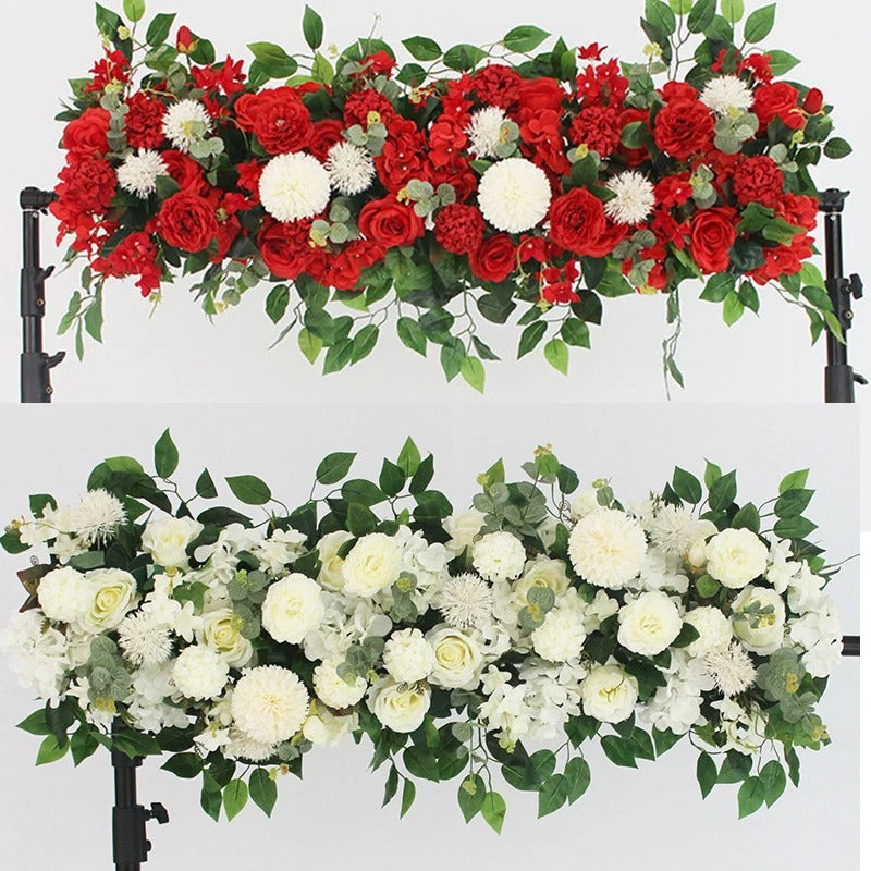 100cm Luxury White Rose Artificial Flower Row