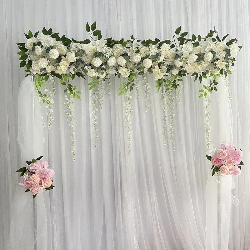 100cm Luxury White Rose Artificial Flower Row