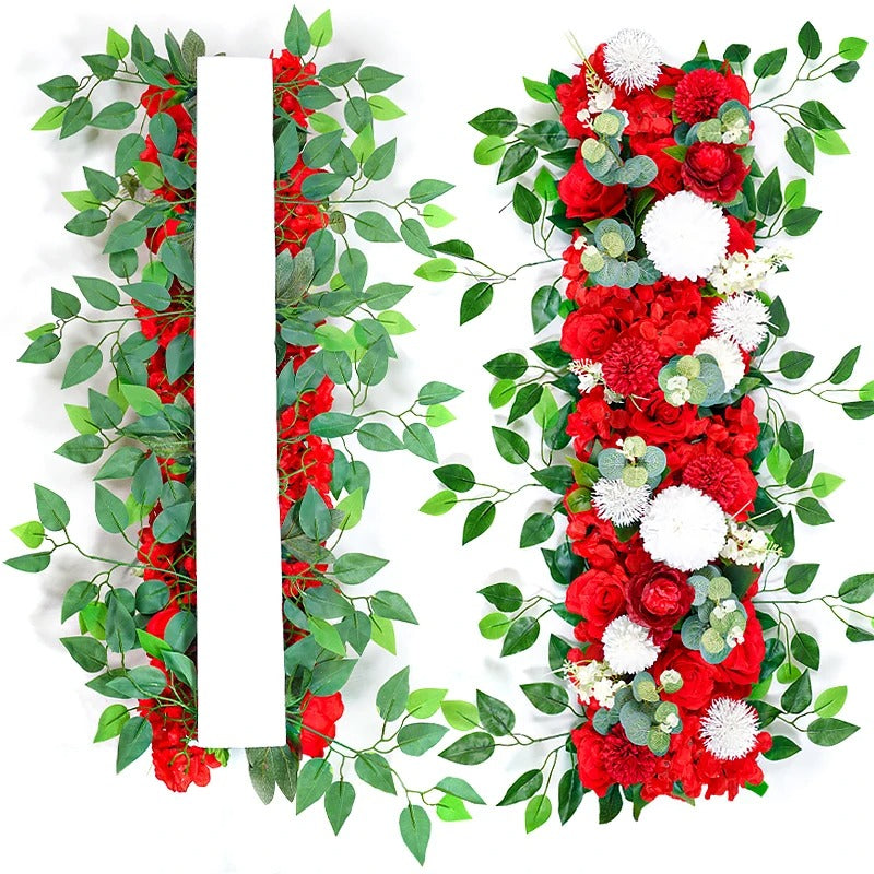 100cm Luxury White Rose Artificial Flower Row