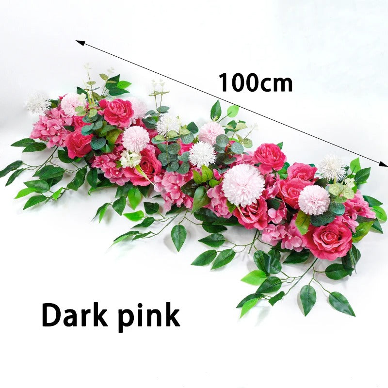 100cm Luxury White Rose Artificial Flower Row