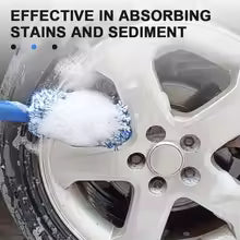 EAMETAL Car Wheel Tire Rim Cleaning Brush Portable Plush Car Wheel Hub Brush Washing Tool Car Detailing Care Dust Removal Brush