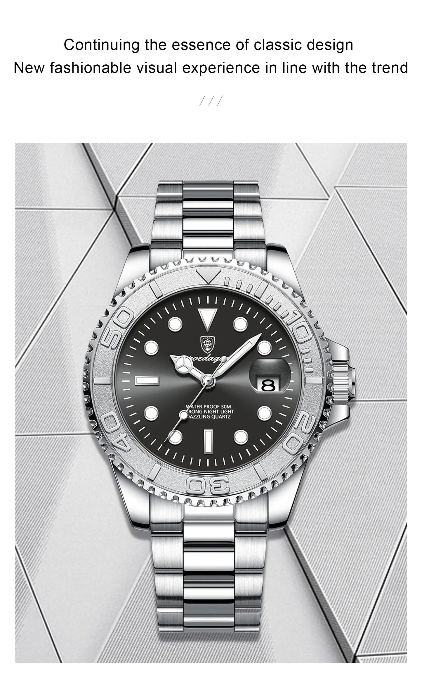 POEDAGAR Luxury Men Watch Business Quartz