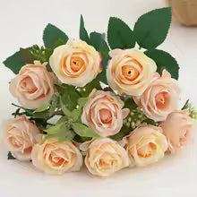 10 Heads Rose Bouquet Artificial Flowers Western Rose